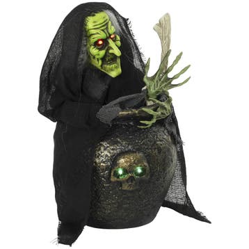 Animierte Halloween-Tischhexe Mit Lachsound, Leuchtenden Aug, Verzenden, Nieuw