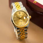 Tudor - Prince Date Gold&Steel Gold Dial Diamond Index, Sieraden, Tassen en Uiterlijk, Horloges | Antiek