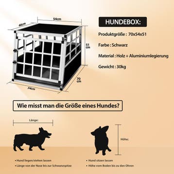 Transportbench voor Honden M Aluminium 70x54x51cm, Verzenden, Nieuw