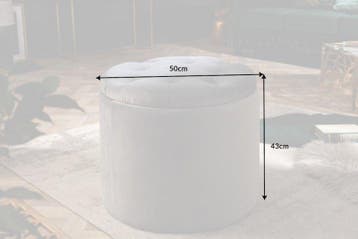 Elegante kruk MODERN BAROQUE 50cm zilvergrijze fluwelen, Huis en Inrichting, Banken | Voetenbanken en Poefen, Ophalen of Verzenden