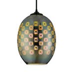 LED Hanglamp 3D - Spectra - Ovaal - Chroom Glas - E27, Ophalen of Verzenden, Nieuw, Glas, Minder dan 50 cm