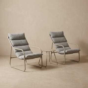 Tivoli Balcony Set 2 Stoelen met Tafel en Kussens Beige/Zand, Tuin en Terras, Verzenden, Nieuw, Hout