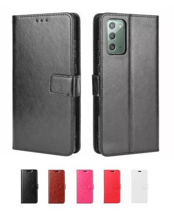 Galaxy Note 20 Ultra Leren Portemonnee Hoesje Met Pasfotovak, Ophalen of Verzenden, Nieuw