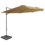 vidaXL Parasol met draagbare voet taupe, Tuin en Terras, Verzenden, Nieuw, 3 tot 4 meter