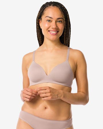 HEMA Voorgevormde bh zonder beugel beige, Verzenden, Beige