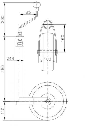 Winterhoff Neuswiel Kunststof Velg 215x70mm 48mm, Caravans en Kamperen, Ophalen of Verzenden, Nieuw