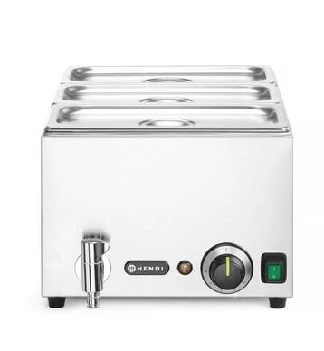 HENDI Bain-Marie Ranger met Afvoerkraan + 3x GN 1/3 & Deksel, Ophalen of Verzenden, Nieuw in verpakking
