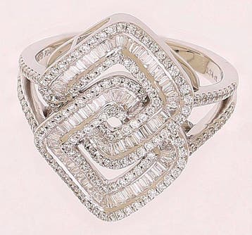 Ring - 18 karaat Witgoud - 0.74ct. tw. Diamant (Natuurlijk), Nieuw
