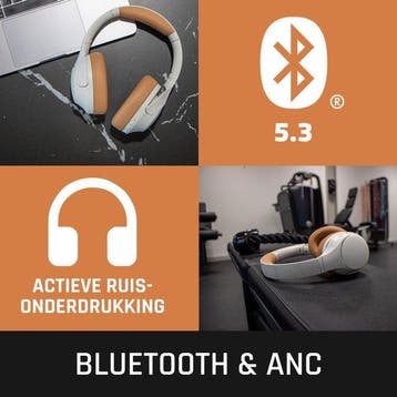 Koptelefoon - Draadloos - Bluetooth - Hoofdtelefoon - Grijs, Verzenden, Zo goed als nieuw
