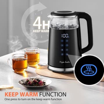 Waterkoker met temperatuurregeling - met LED - 1.7L - 2200W, Verzenden, Zo goed als nieuw