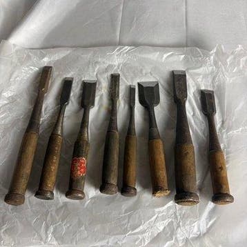 Lot van 8 vintage Japanse slagbeitels (Tataki-Nomi) -