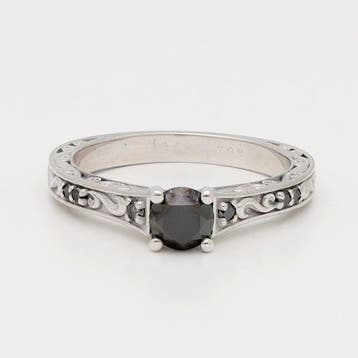 Ring - 18 karaat Witgoud - Saffier, Nieuw