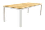 Hartman Sonata tuintafel 220x100 cm. - Teak - wit, Verzenden, Nieuw, Rond, Hout