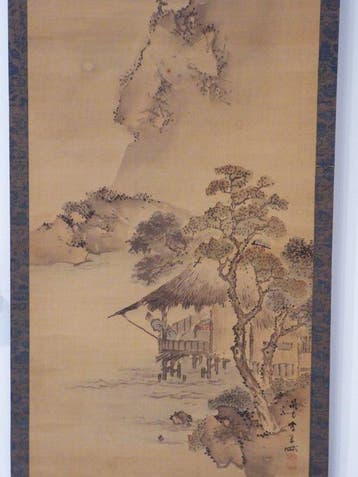 Huis aan het meer, Saeki Gantai (1785-1865) - Papier - Japan