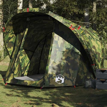 vidaXL Vistent 4-persoons waterdicht camouflage, Verzenden, Nieuw, Tot en met 2