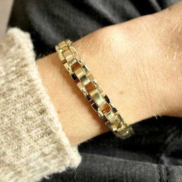 Gouden Bismarck schakelarmband, Ophalen of Verzenden, Gebruikt, Goud, Goud