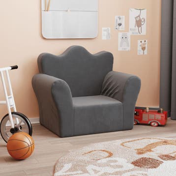vidaXL Kinderbank zacht pluche antracietkleurig, Verzenden, Nieuw