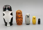 “Feline Five” Matryoshka Set Wooden - Pop The Curious