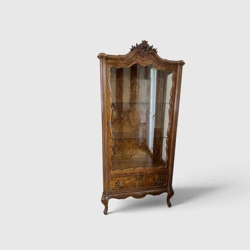 Vitrinekast - Knoesthout, Glas - gerenoveerde etalage