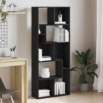 vidaXL Boekenkast 67x24x161 cm bewerkt hout zwart, Verzenden, Nieuw, Overige houtsoorten