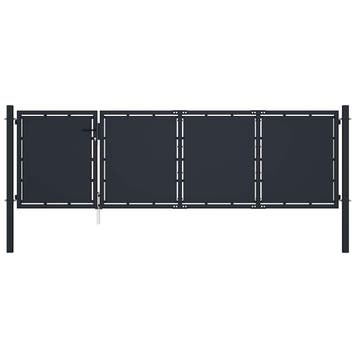 vidaXL Tuinpoort staal 350x100 cm antraciet, Verzenden, Nieuw