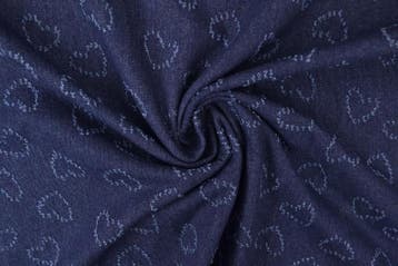 Denim fashion Hearts 02-03 - rol 10 meter, Verzenden, Nieuw