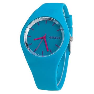 Fako - Horloge - Geneva - Siliconen Ultra - Lichtblauw, Verzenden, Nieuw