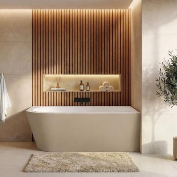 Ligbad Isia  170 x 78 x 60 cm Hoekbad beige rechts, Verzenden, Nieuw, Bad