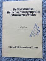 De Nederlandse Steiner-vertalingen: ruim 60 universele visie, Boeken, Filosofie, Gelezen, Verzenden, Wijsbegeerte of Ethiek, Rudolf Steiner