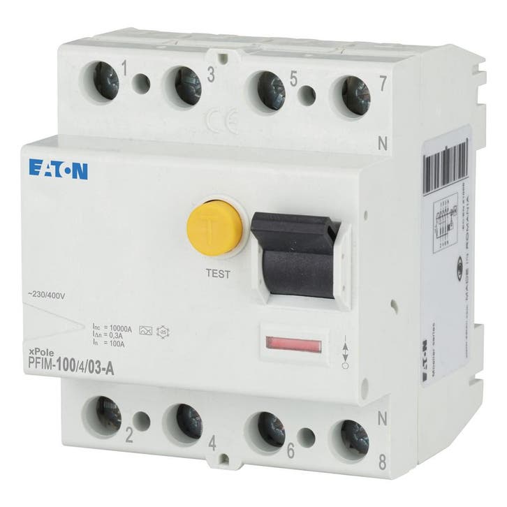 Eaton PFIM 4P 100A Type A RCCB Aardlekautomaat - 102871, Doe-het-zelf en Verbouw, Elektra en Kabels, Overige typen, Nieuw, Verzenden