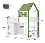 Kinderhoogslaper Met Ladder, Planken en Kast – 90x200 cm, Verzenden, Nieuw