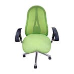 Bureaustoel, groen, stof, open rug, staal frame, gebruikt,, Ophalen of Verzenden, Gebruikt