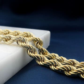 Gouden gedraaide schakelketting, Sieraden, Tassen en Uiterlijk, Kettingen, Ophalen of Verzenden, Gebruikt, Goud, Goud