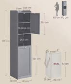 Multifunctionele Badkamerkast met Wasmand en Verstelbare Pla, Huis en Inrichting, Badkamer | Badkamermeubels, Verzenden, Nieuw