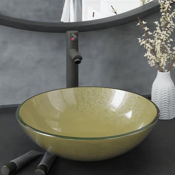 vidaXL Wastafel met kraan en pop-up afvoer gehard glas, Verzenden, Nieuw