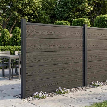 vidaXL Hek set 180 x 105 cm WPC en Aluminium Zwart, Verzenden, Nieuw, Aluminium