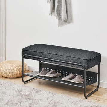 Schoenenbank Lillehammer 90x37x42 cm zwart [en.casa], Verzenden, Nieuw