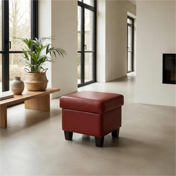 Hocker - gestoffeerde fauteuils, Minder dan 50 cm, Minder dan 75 cm, Nieuw, Leer