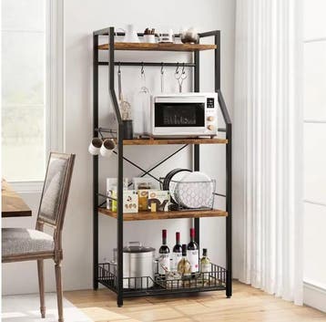 Keukenrek 4-Laags – Bakkersrek met Mand, Haken en Planken, Huis en Inrichting, Verzenden, Nieuw