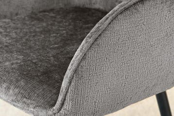 Draaibare Retro Stoel AVIGNON Grijs Chenille Zwart Metalen, Ophalen of Verzenden, Nieuw