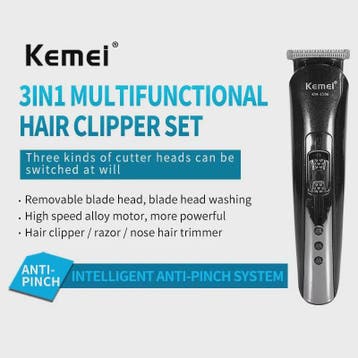 Kemei KM-1506 3-in-1 Oplaadbare Trimmer: Baard, Neus & Haar, Verzenden, Nieuw