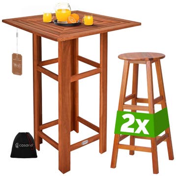 Statafelset 3 delig acaciahout (Tuinbanken-Tuinsets), Tuin en Terras, Verzenden, Nieuw