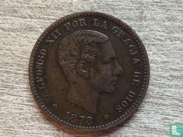 Spanje 5 centimo 1878, Verzenden, Losse munt