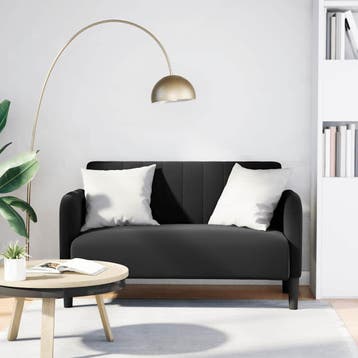vidaXL Loveseat bank 109 cm fluweel zwart, Verzenden, Nieuw, Stof