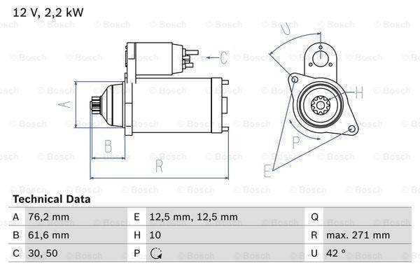 Startmotor / Starter VOLKSWAGEN MULTIVAN T5 (2.5 TDI,2...., Auto-onderdelen, Motor en Toebehoren, Nieuw, Ophalen of Verzenden
