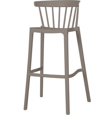 WOOOD Bliss Barstoel binnen/buiten - Kunststof - Taupe, Verzenden, Nieuw