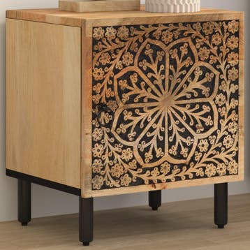 vidaXL Nachtkastje 40x33x46 cm massief mangohout, Verzenden, Nieuw, Hout
