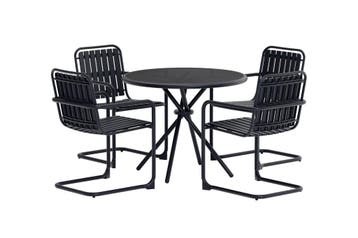 Ronde Diningset - Bram - Zwart - 5 delig - The Outsider, Verzenden, Nieuw