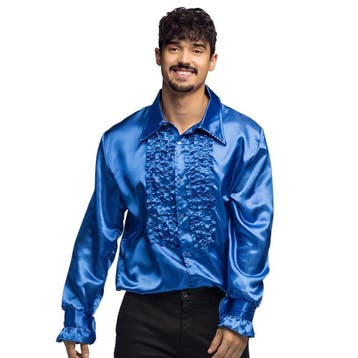 Disco Blouse Blauw, Verzenden, Nieuw, Feestartikel