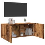 vidaXL Tv-meubel wandgemonteerd 100x30x41 cm oud houtkleurig, Verzenden, Nieuw, Overige houtsoorten